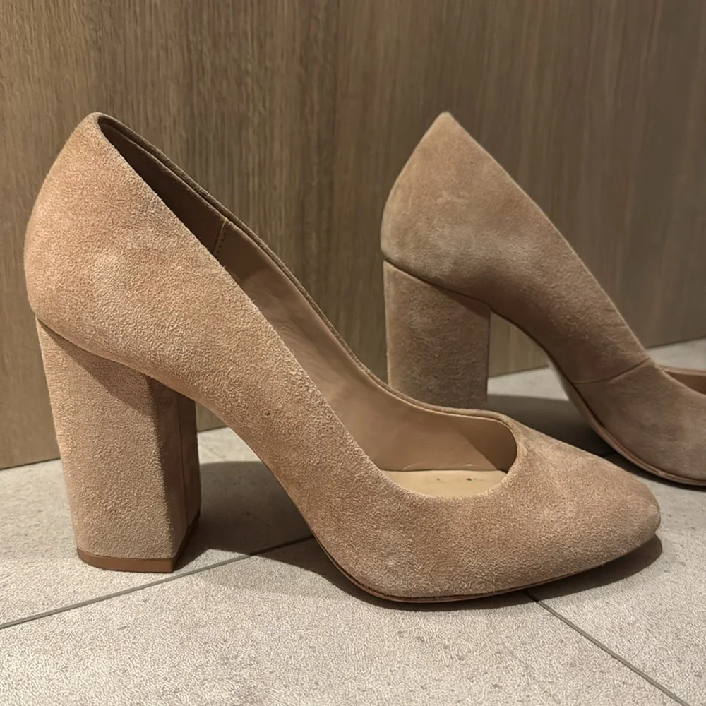 Aldo Camel Suede Block Heels - Picture 3 of 6